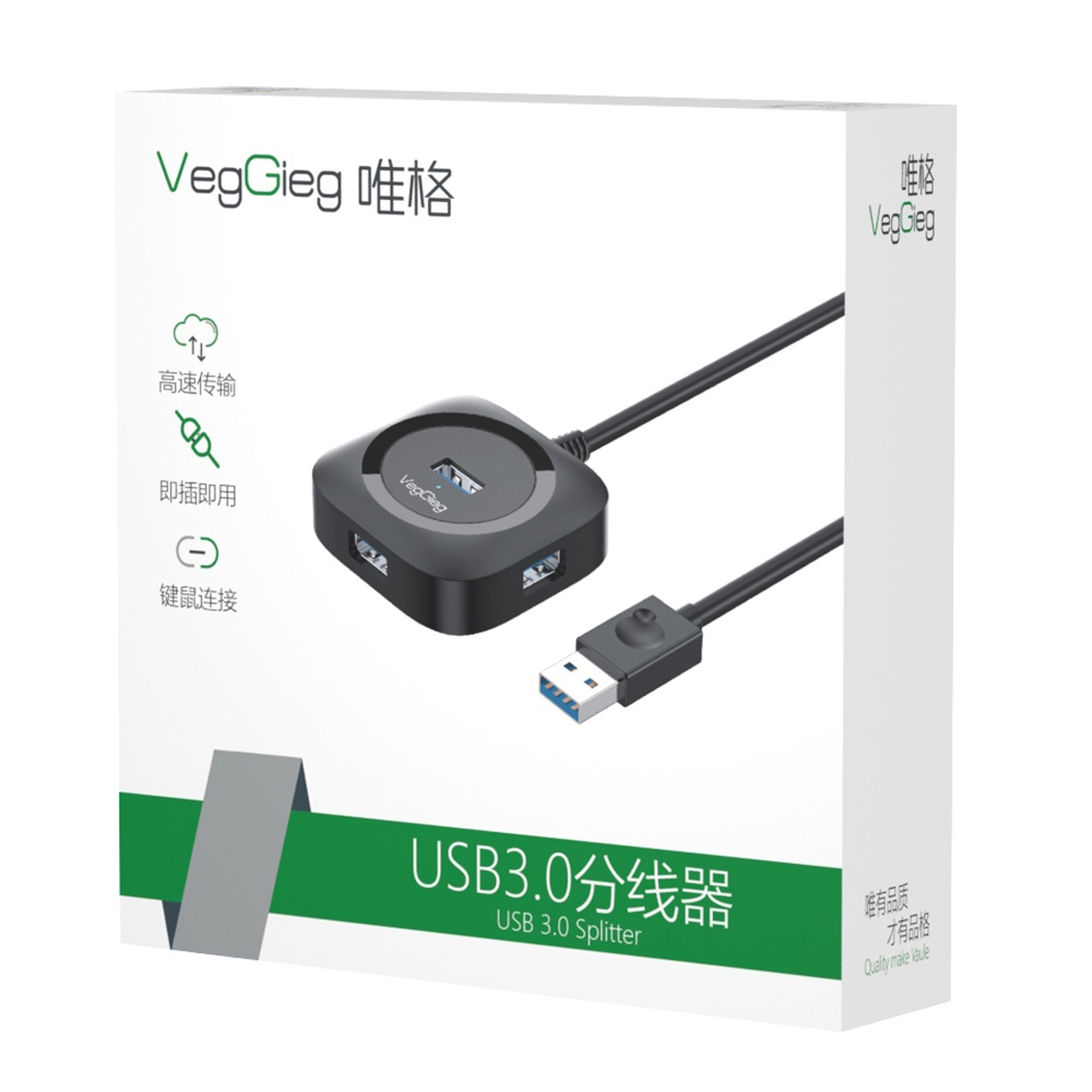HUB USB VegGieg USB 3.0 ra 4 Cổng USB 3.0 V-U342