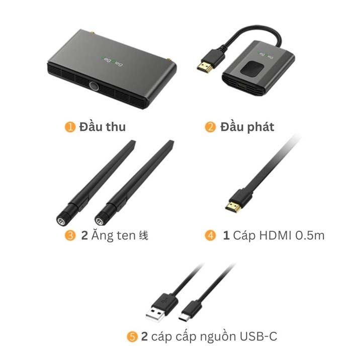 Bộ Thu Tín Hiệu HDMI-VGA Không Dây VegGieg V-Z5