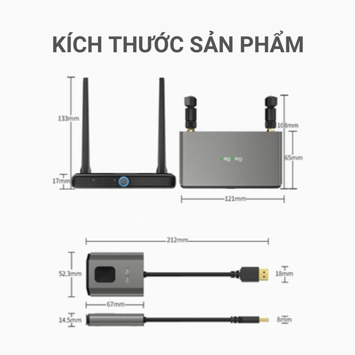 Bộ Thu Tín Hiệu HDMI-VGA Không Dây VegGieg V-Z5