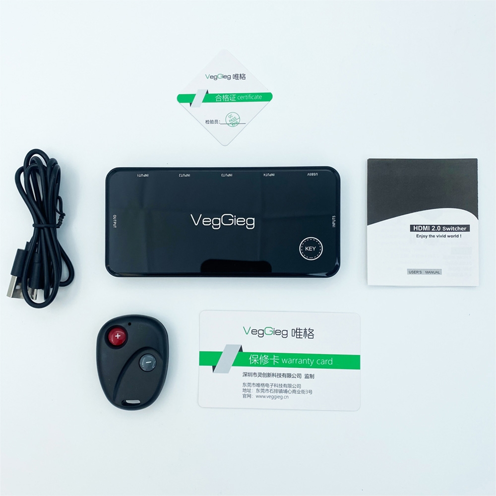 Bộ gộp HDMI 5 thiết bị vào 1 VegGieg V-HD05