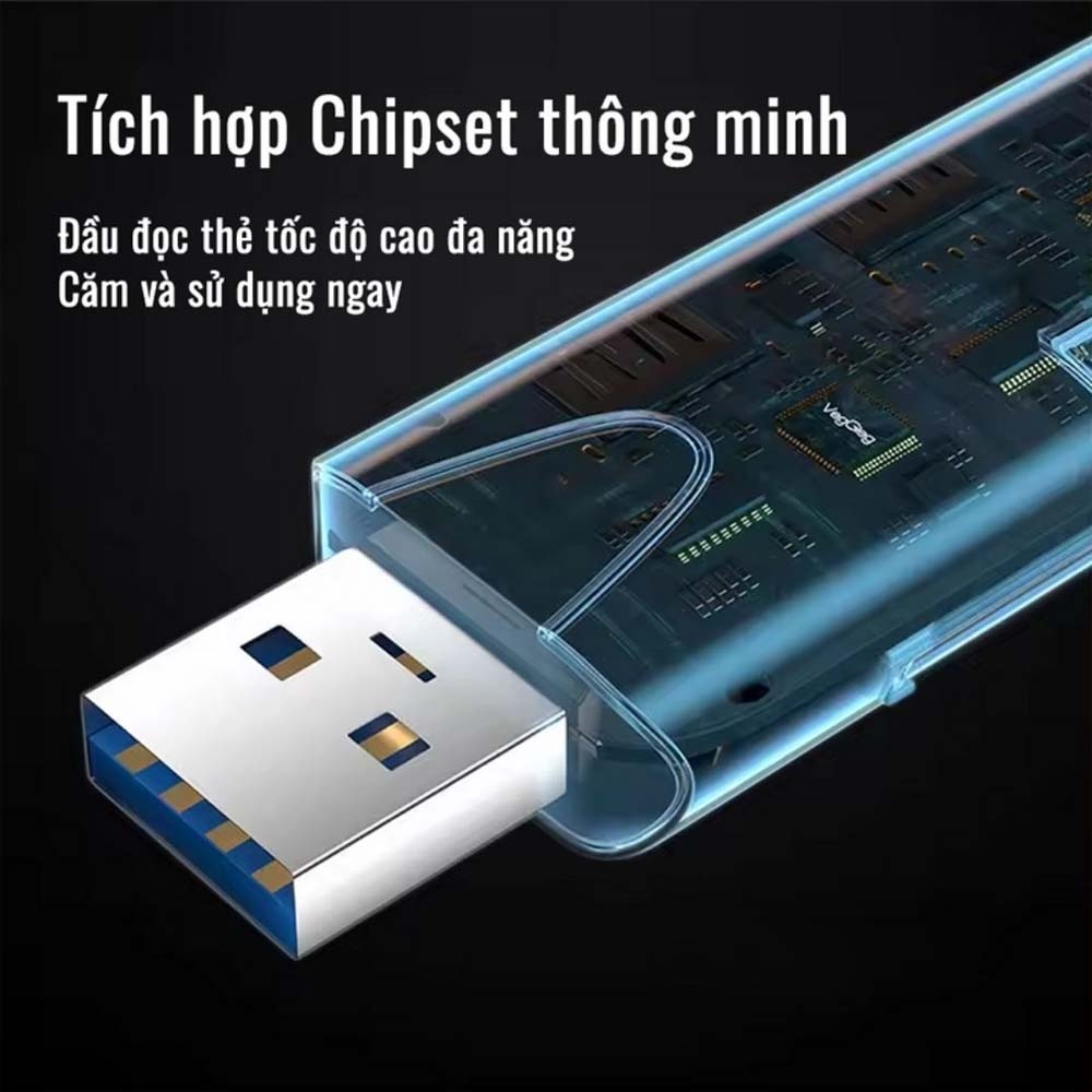 Đầu Đọc Thẻ Nhớ Đa Năng USB/TypeC OTG VegGieg V-C305