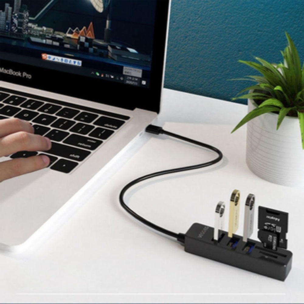 Hub USB2.0 ra 6 cổng USB2.0 + Đầu Đọc Thẻ VegGieg V-C306