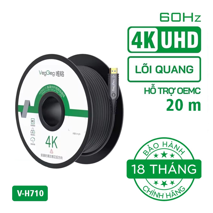Cáp HDMI 2.0 Quang VegGieg 4K60Hz V-H707 (dài 10-150m)