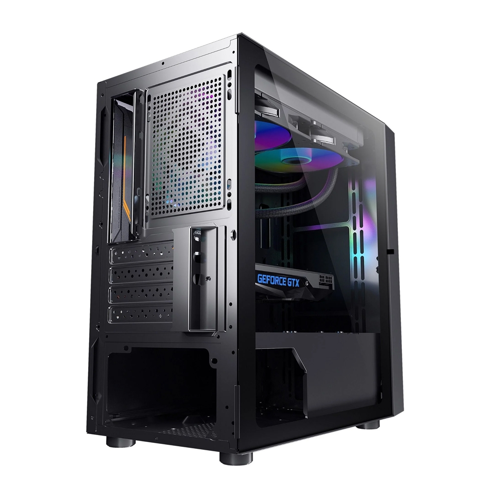 Vỏ case  máy tính GIPCO 5986 DR/DG (1 mặt kính, No Fan/Lắp main: MICO ATX/ITX)