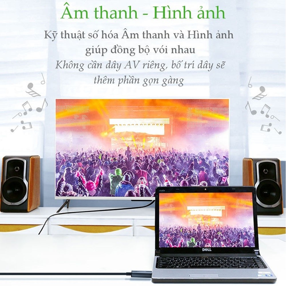 Cáp HDMI 2.0 sợi quang dài 5m 4K60Hz Ugreen 50716