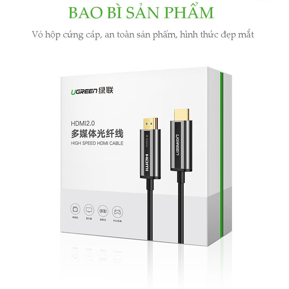 Cáp HDMI 2.0 sợi quang dài 5m 4K60Hz Ugreen 50716