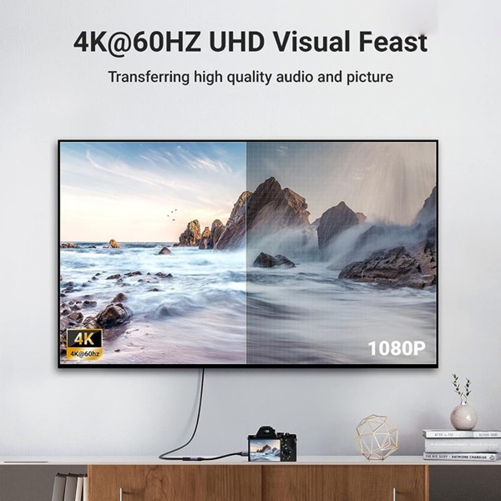 Cáp chuyển đổi Mini HDMI to HDMI 2.0 Vỏ nhôm 4K@60Hz Ugreen 90593