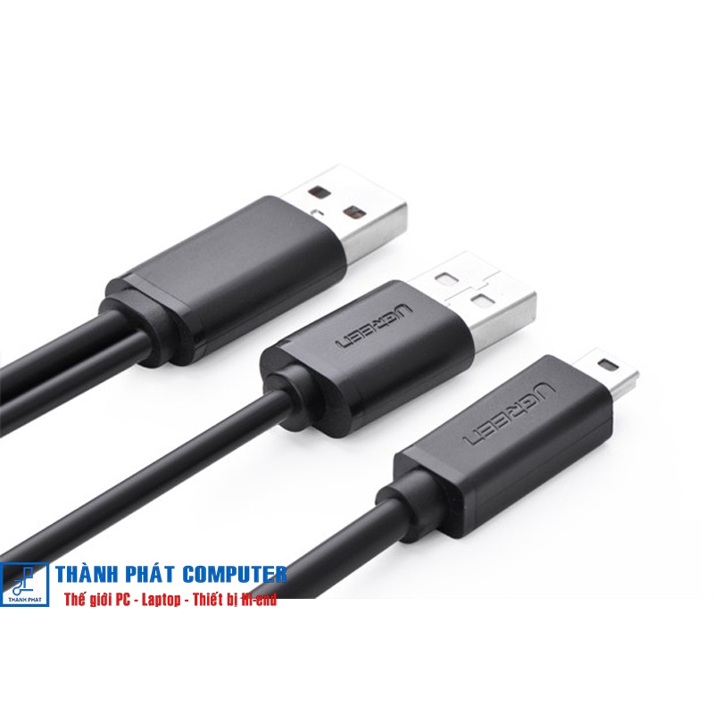 Cáp USB 2.0 to mini USB dài 1m có hỗ trợ nguồn Ugreen 10347