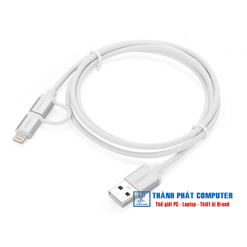 Cáp USB 2.0 sang Micro USB & Lightning dài 1m Ugreen 20748