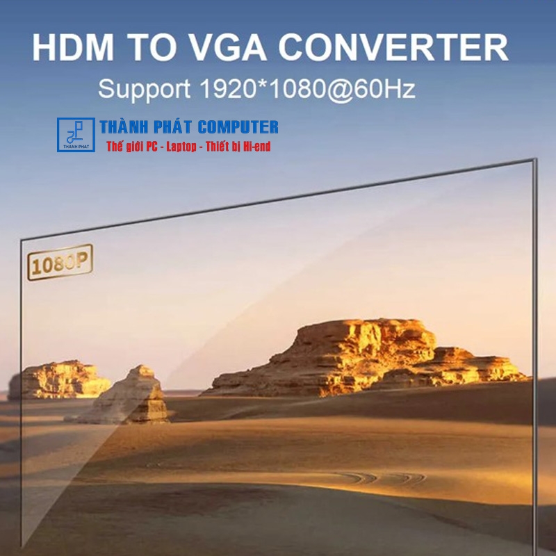 Cáp chuyển đổi HDMI sang VGA dài 15cm FullHD60hz Ugreen 90813