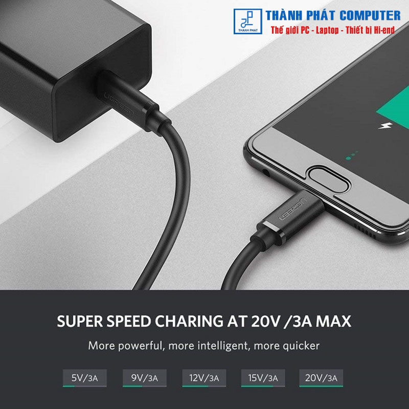 Cáp USB Type-C dài 3m chuẩn USB 2.0 Ugreen 60788