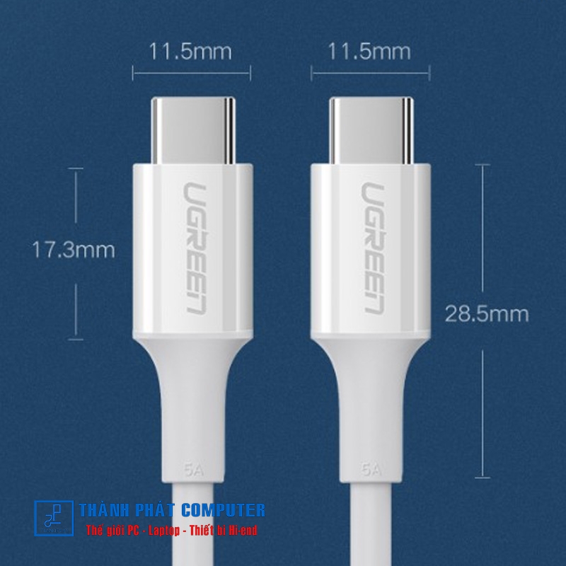 Cáp Type-C 100W 20V/5A dài 2m Ugreen 60552