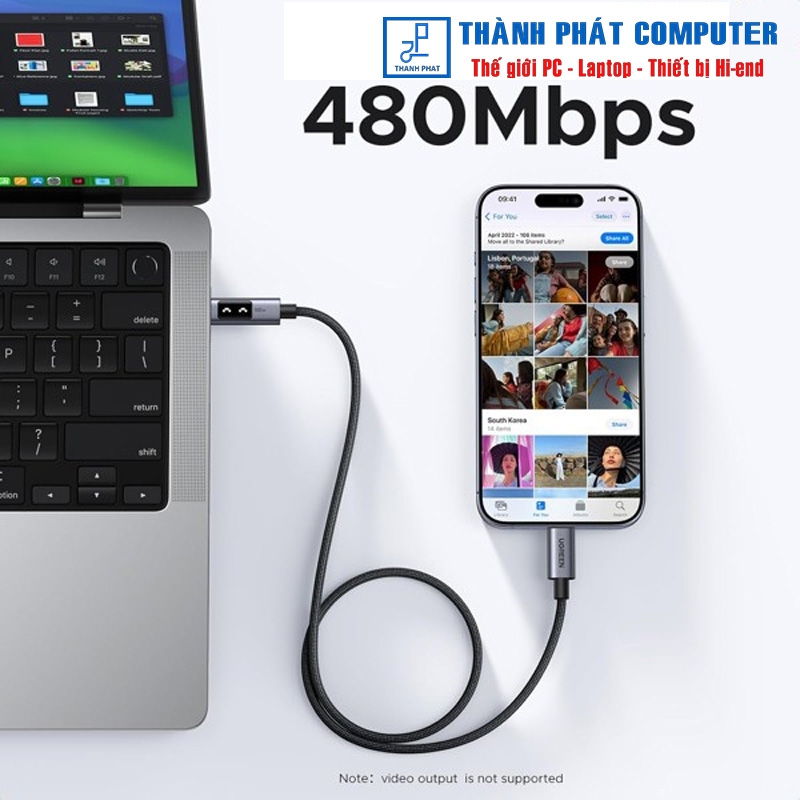 Cáp USB-C 100W có led báo dài 3m  Ugreen 35513
