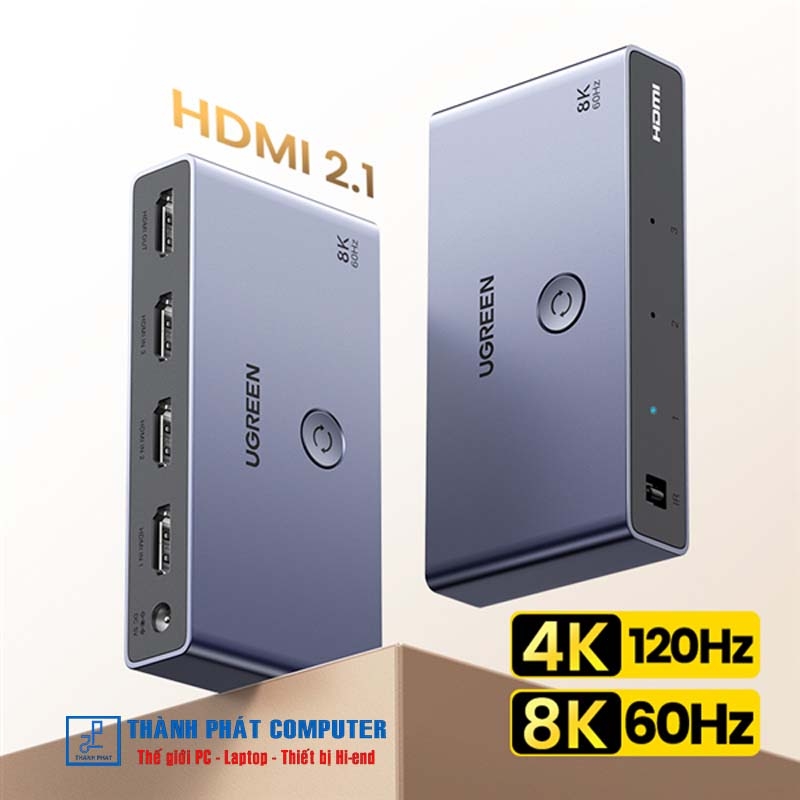 Bộ gộp HDMI 2.1 chuyển mạch 3 vào 1 8K60hz Ugreen 15604