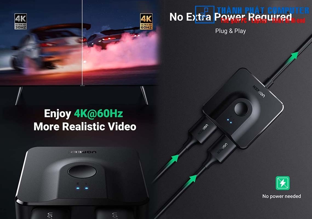 Bộ gộp tín hiệu HDMI 2.0 hai chiều 4K60Hz Ugreen 70607