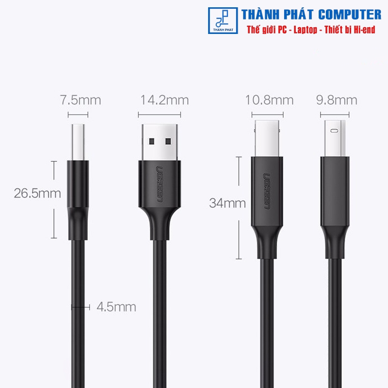 Cáp máy in USB 2.0 dài 5m Ugreen 10329