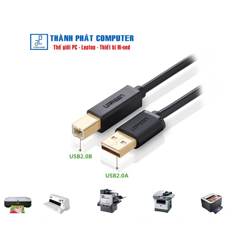 Cáp máy in USB 2.0 mạ vàng dài 1.5m Ugreen 10350