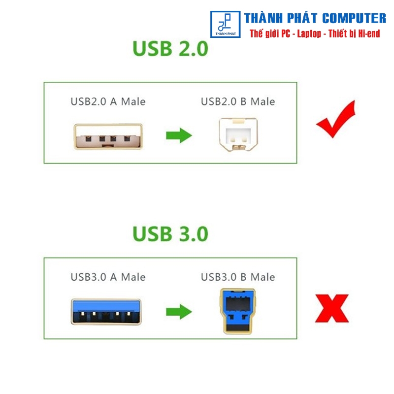 Cáp máy in USB 2.0 mạ vàng dài 1m Ugreen 20846