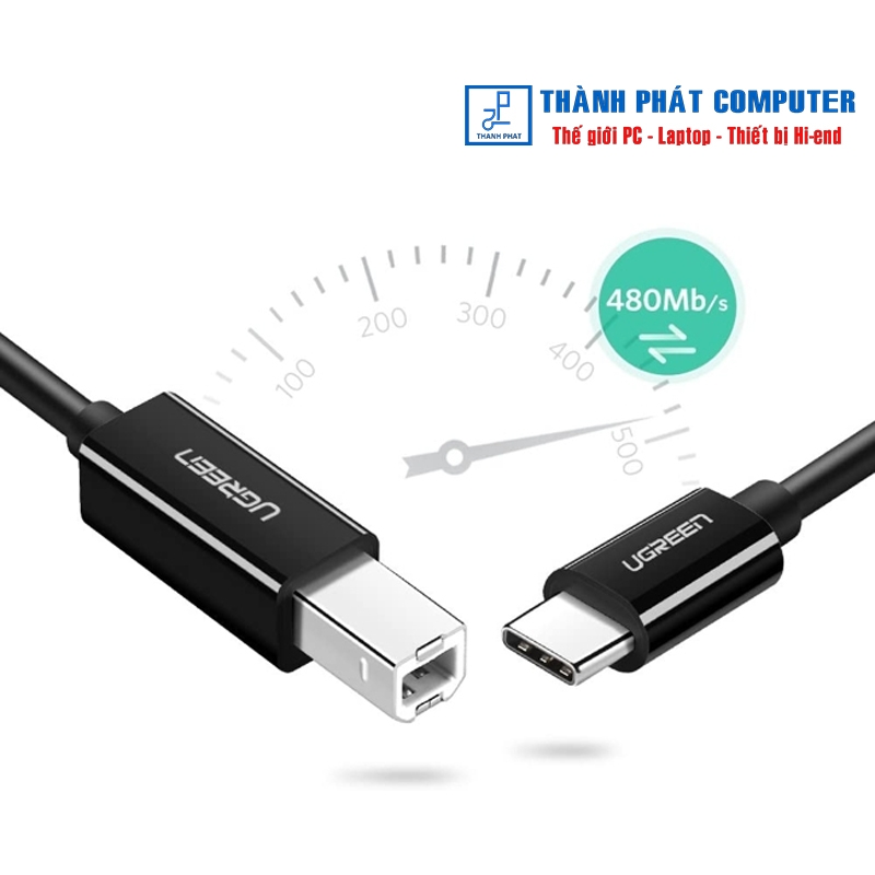 Cáp máy in USB 2.0 Type-C to Type-B dài 2m Ugreen 50446