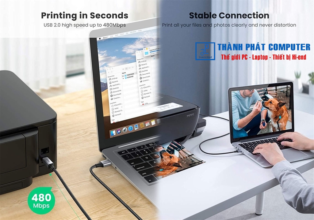 Cáp máy in đầu nhôm bọc dù dài 2m Ugreen 80803
