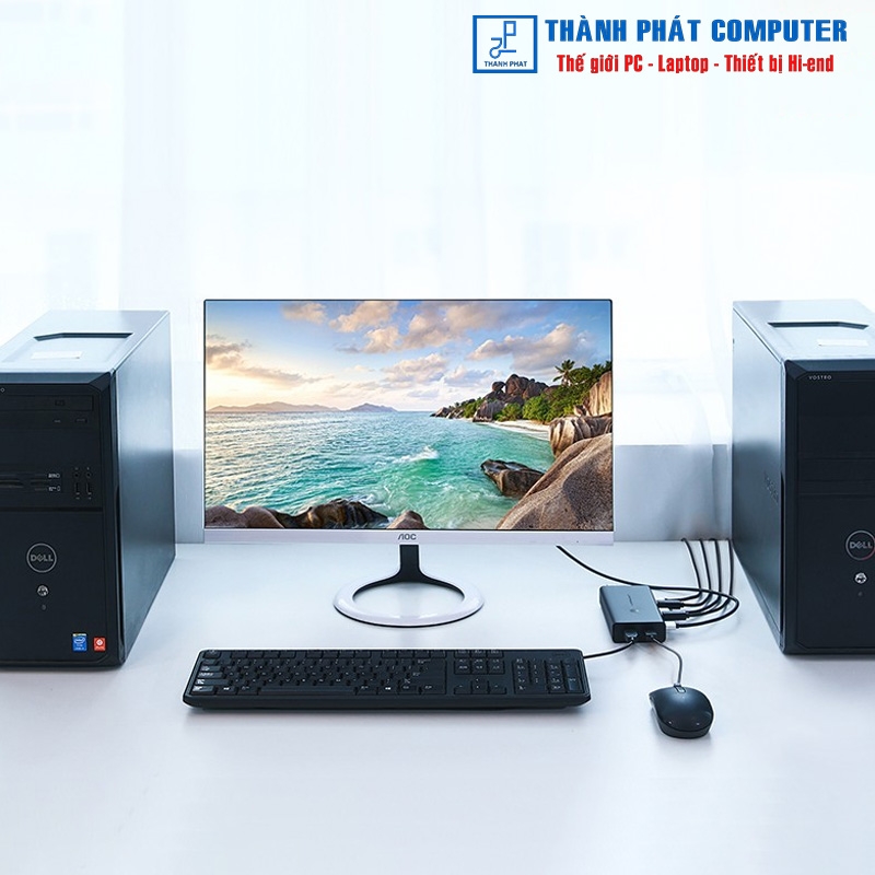 Bộ chuyển đổi 2 máy tính 1 màn hình HDMI - Auto 2 USB KVM Switch Ugreen 50744