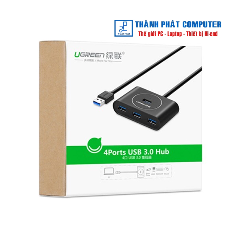Hub USB 3.0 ra 4 cổng có nguồn dài 1m Ugreen 20291