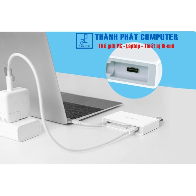 Bộ chia USB Type-C ra 4 cổng USB 3.0 Nguồn Type-C Ugreen 30278