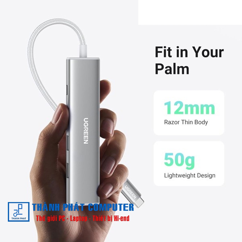 Hub Type-C 5 trong 1 Revodok HDMI USB3.0 PD Ugreen 35580