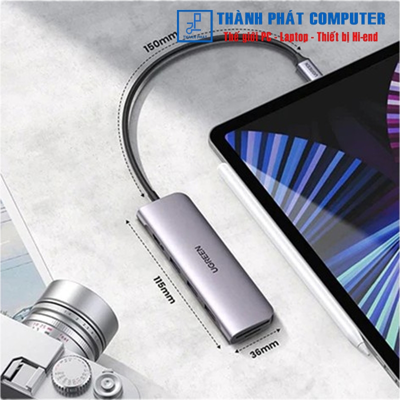 Hub Type-C 6 in 1 HDMI/USB/SD/TF Ugreen 20956A