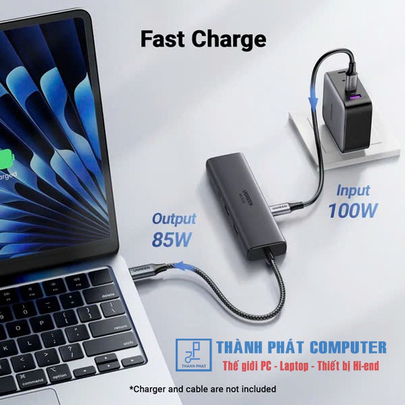 Hub Type-C 6 in 1 HDMI 4K@60Hz USB 3.0/LAN/PD 100W Ugreen 45000