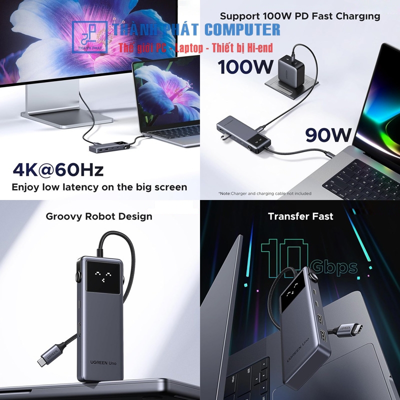 Hub Type-C Groovy Robot Uno 6 in 1 USB HDMI PD 100W Ugreen 35998