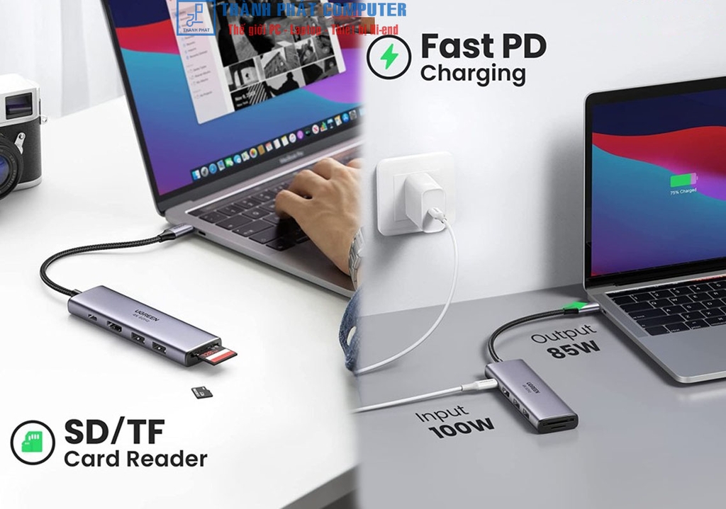 Hub Type-C 5 in 1 HDMI USB 3.0 SD/TF PD Ugreen 60384