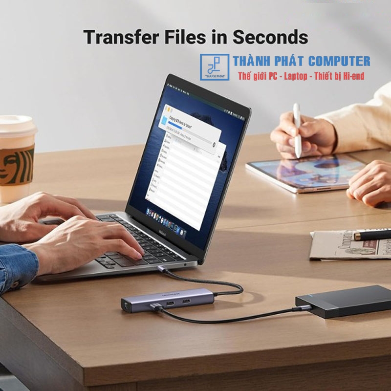 Hub Type-C 6 in 1 HDMI USB 3.0 Lan 1Gbps PD Ugreen 15598