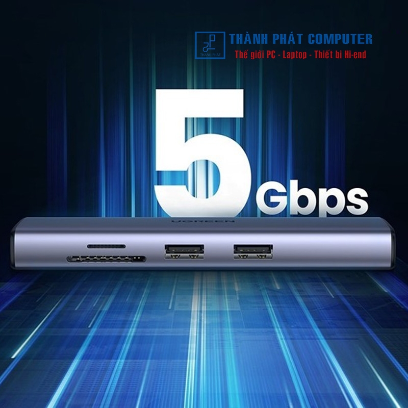 Hub Type-C to HDMI USB 3.0/ SD/TF/Lan Gigabit Ugreen 20954