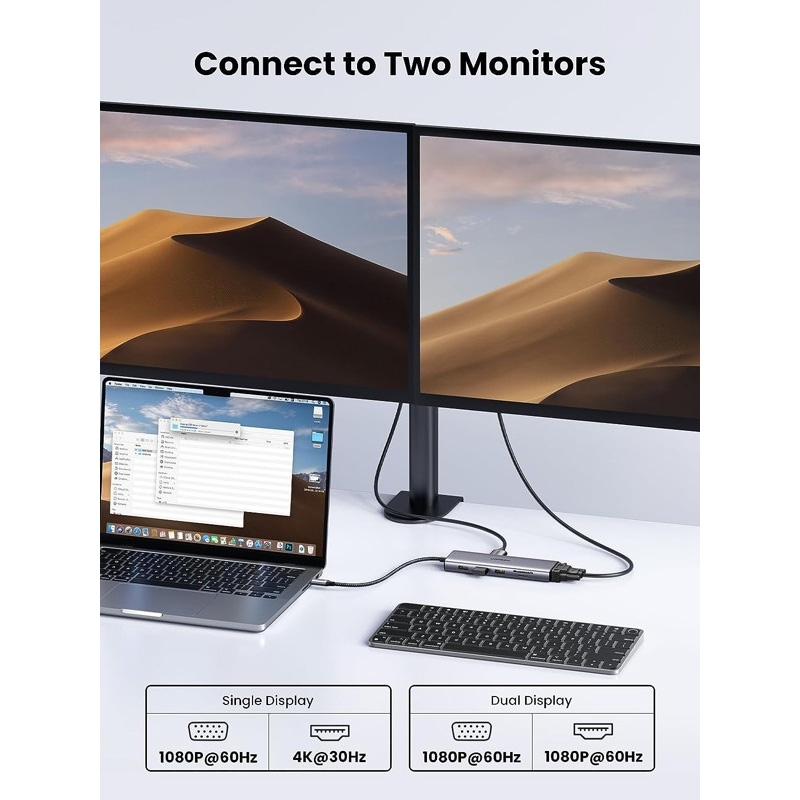 Hub Type-C 10 in 1 HDMI/VGA/USB/Lan 3.5mm/SD/TF/PD Ugreen 15601