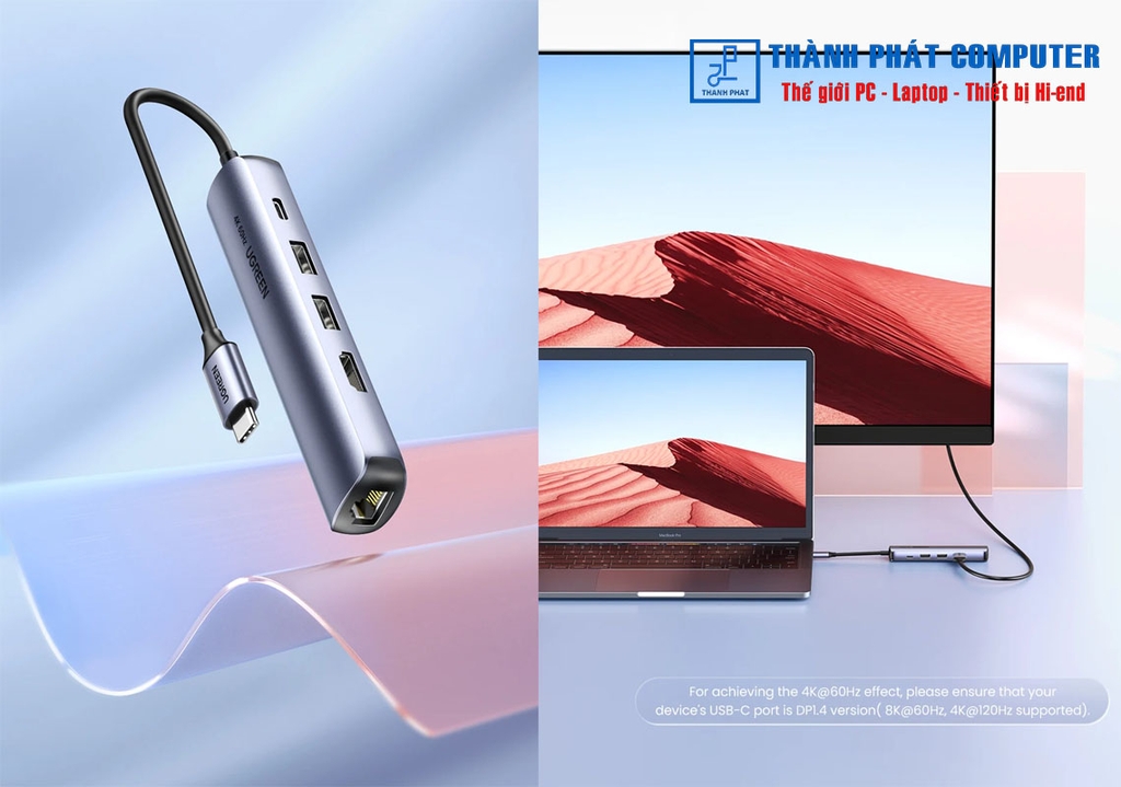 Hub Type-C 5 in 1 HDMI/ USB 3.0/ Lan Gigabit/ PD Ugreen 10919