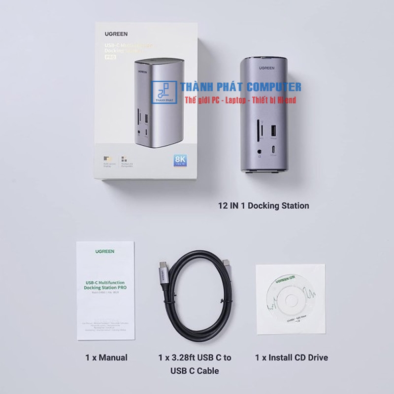 Hub 12 in 1 HDMI/DP/Gigabit Lan/USB/AUX/SD/TF/PD Ugreen 90325