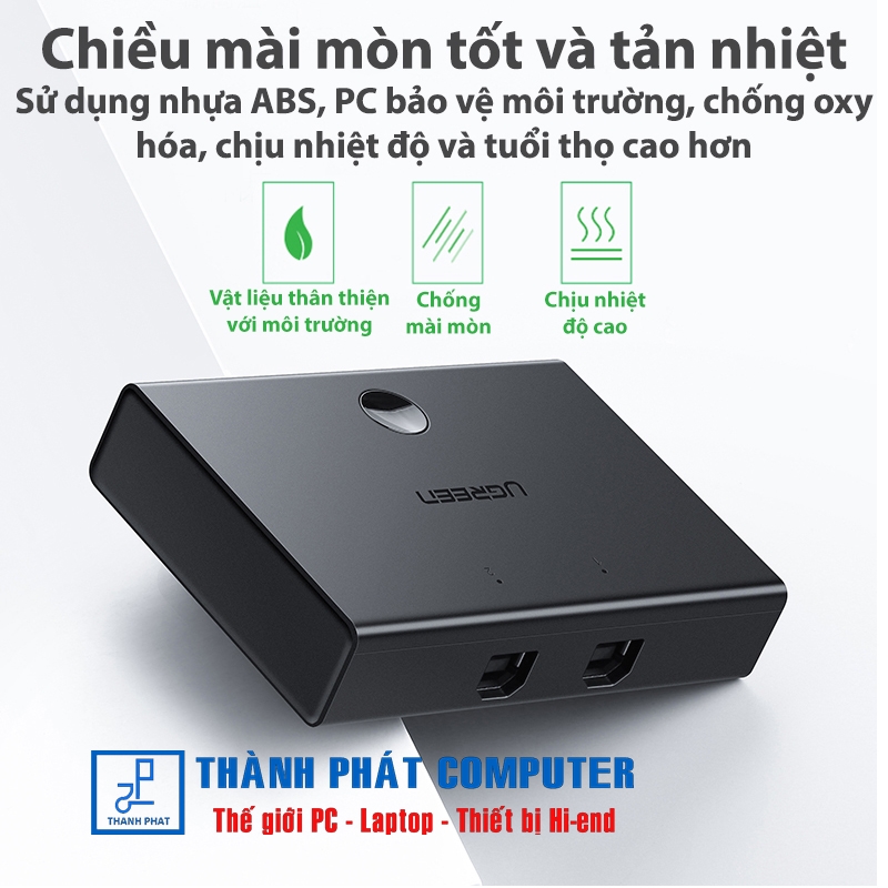 Bộ chuyển 2 máy tính vào 1 máy in cổng USB 2.0 Ugreen 30345