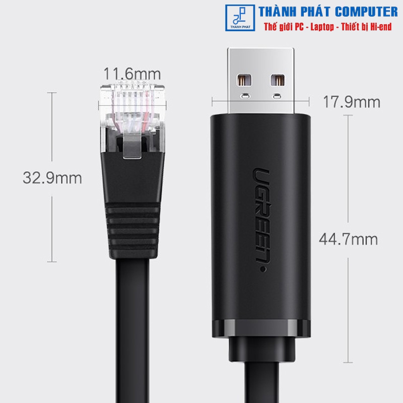 Cáp lập trình Console USB to RJ45 FTDI dài 1,5m Ugreen 50773