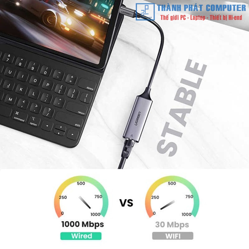 Cáp Usb Type-C to Lan 10/100/1000Mbps Ugreen 50737