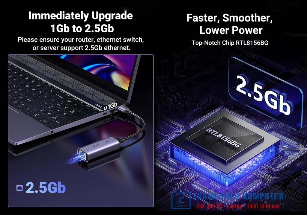 Cáp USB-A 3.0 to Lan 2.5 Gigabit Ugreen 25051