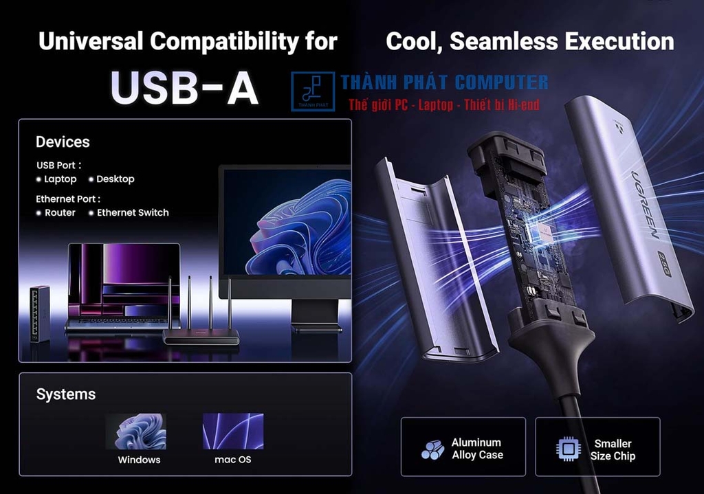 Cáp USB-A 3.0 to Lan 2.5 Gigabit Ugreen 25051