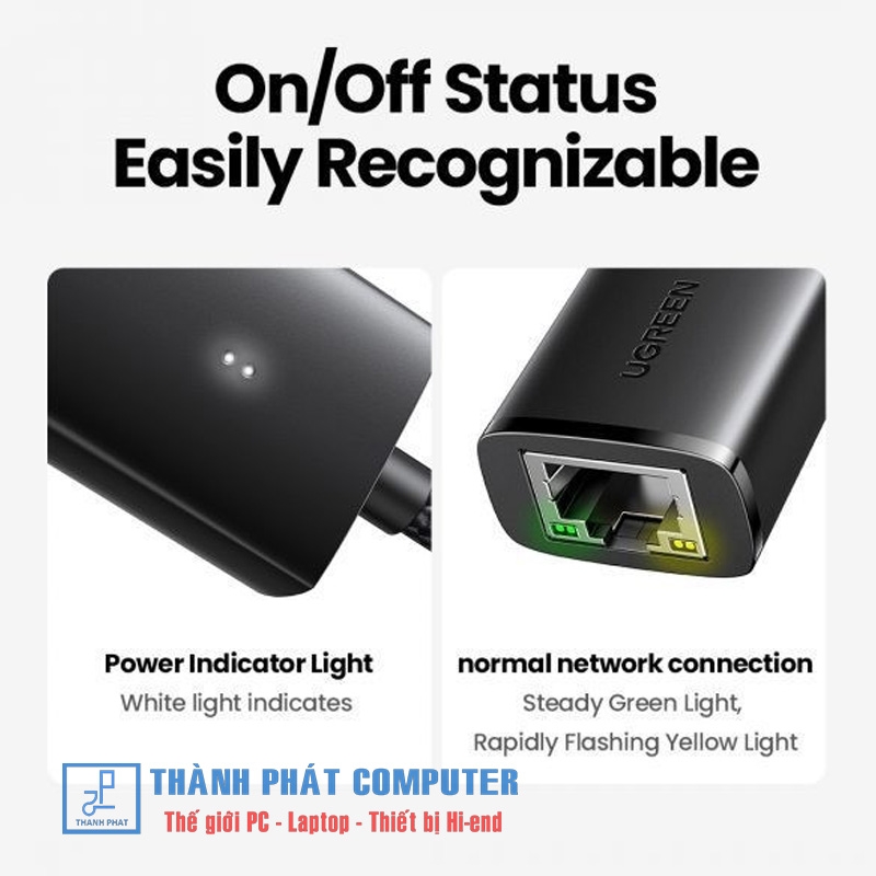 Cáp Type-C 3.1 to Lan 10/100Mbps vỏ nhôm bọc dù Ugreen 15633