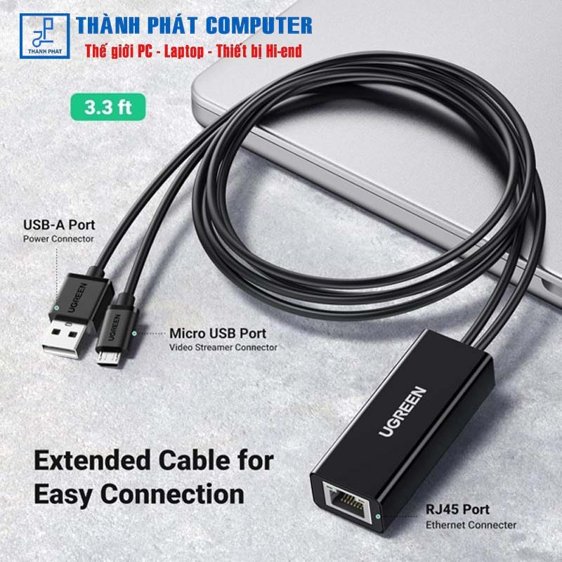 Cáp Micro USB to Lan 10/100Mbps cáp dài 1m Ugreen 30985