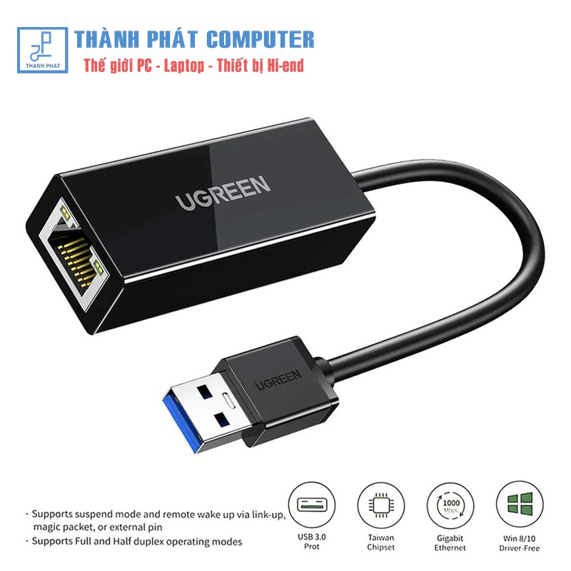 Cáp USB 3.0 to Lan 10/100/1000 Mbps Ugreen 20256