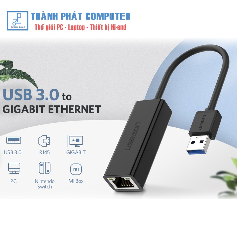 Cáp USB 3.0 to Lan 10/100/1000 Mbps Ugreen 20256