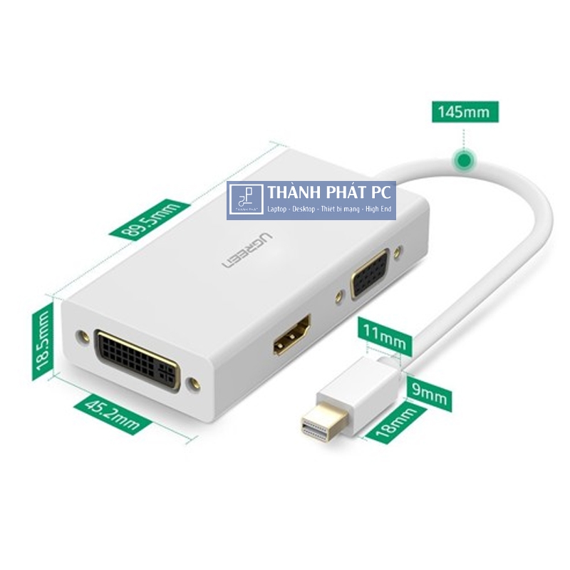 Cáp chuyển đổi Mini displayport to HDMI/ VGA/ DVI 4K Ugreen 20417