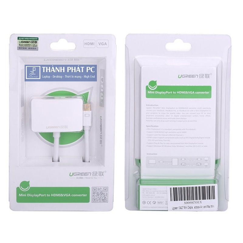 Cáp chuyển đổi Mini Displayport to HDMI/ VGA Ugreen 10427
