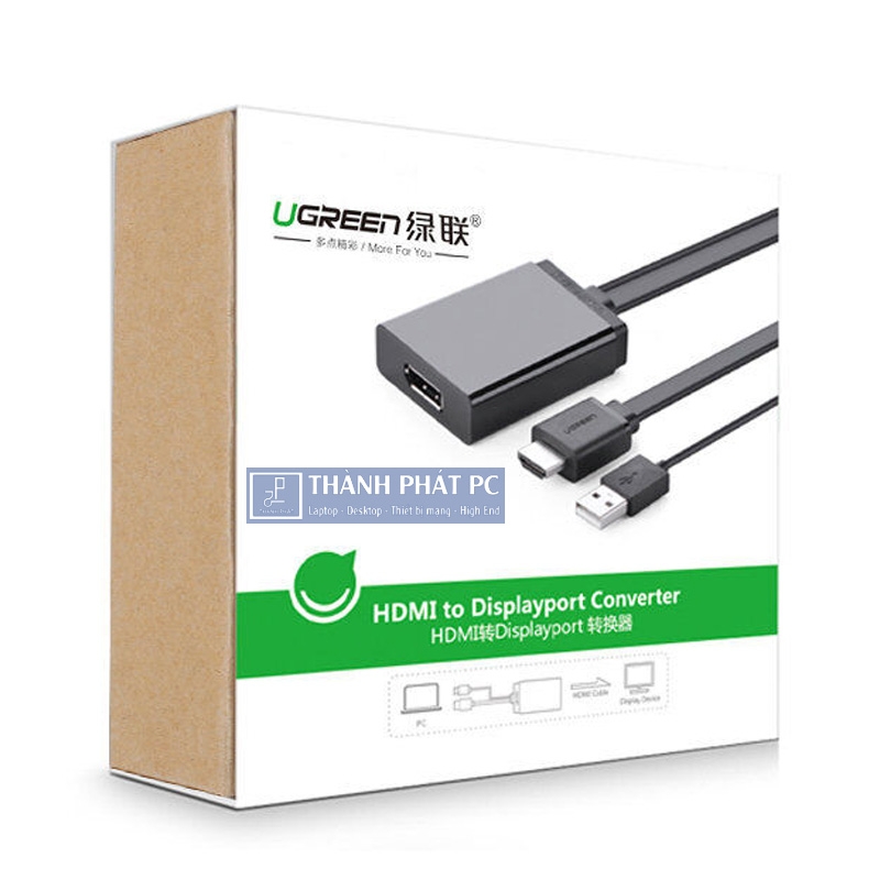 Bộ chuyển đổi HDMI + USB sang Displayport 4K Ugreen 40238