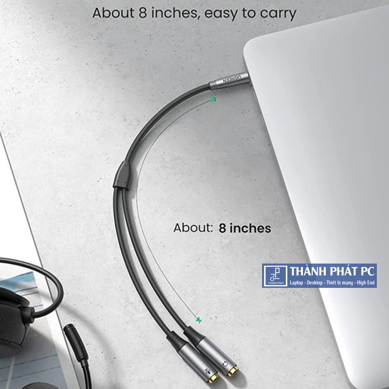 Cáp tách Audio 3.5mm ra 2 đầu 3.5mm Loa và Mic Ugreen 50254